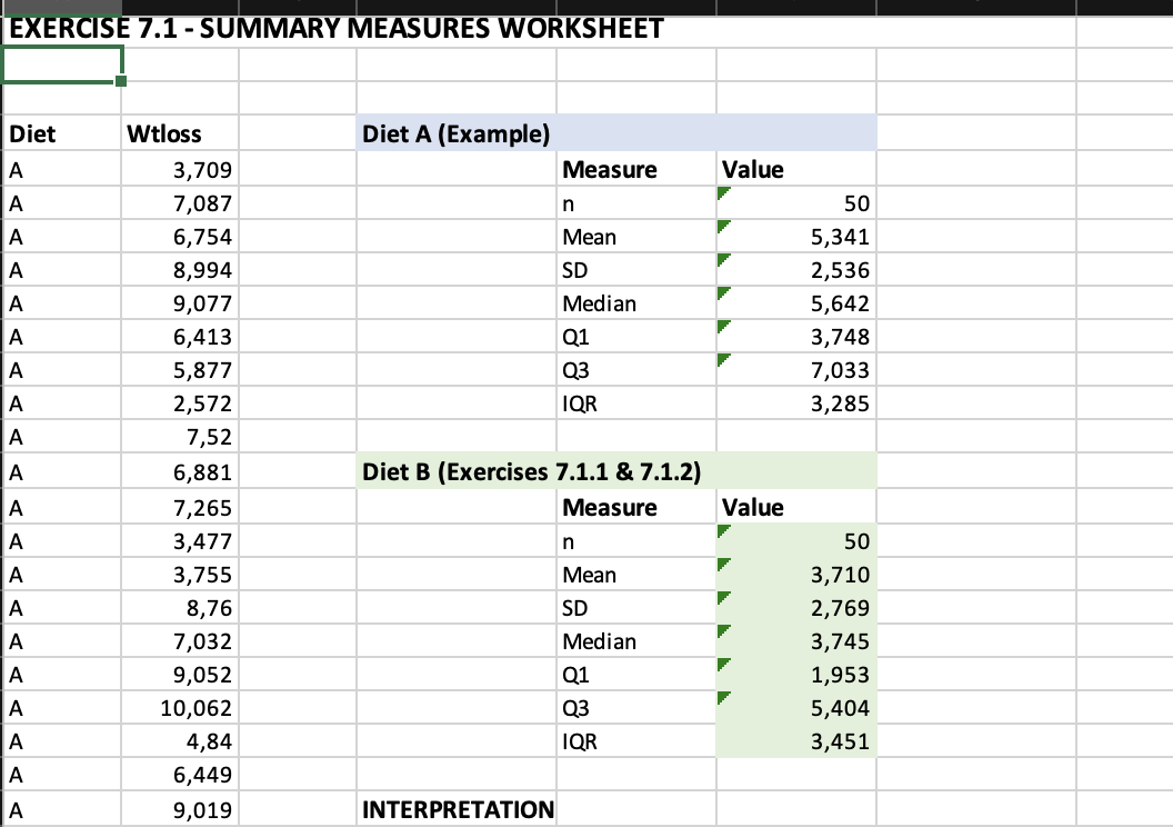 Exercise 7.1 - Summary Measures Worksheet